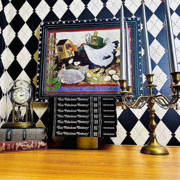 Folk Art British by Anna Pugh “Peggety and Mrs Chicky” Large Scale 23” Framed - Picture 10 of 17